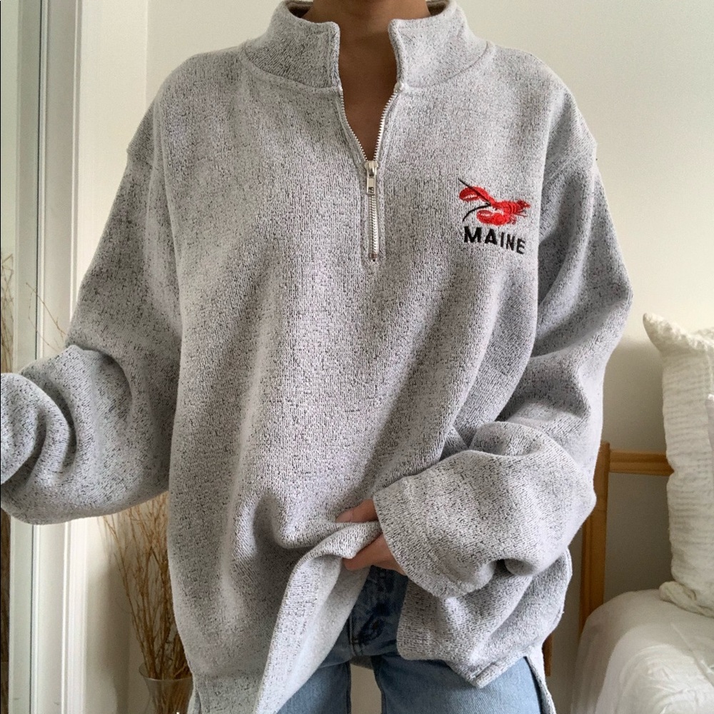 Maine Lobster Quarter Zip Long Sleeve Sweatshirt